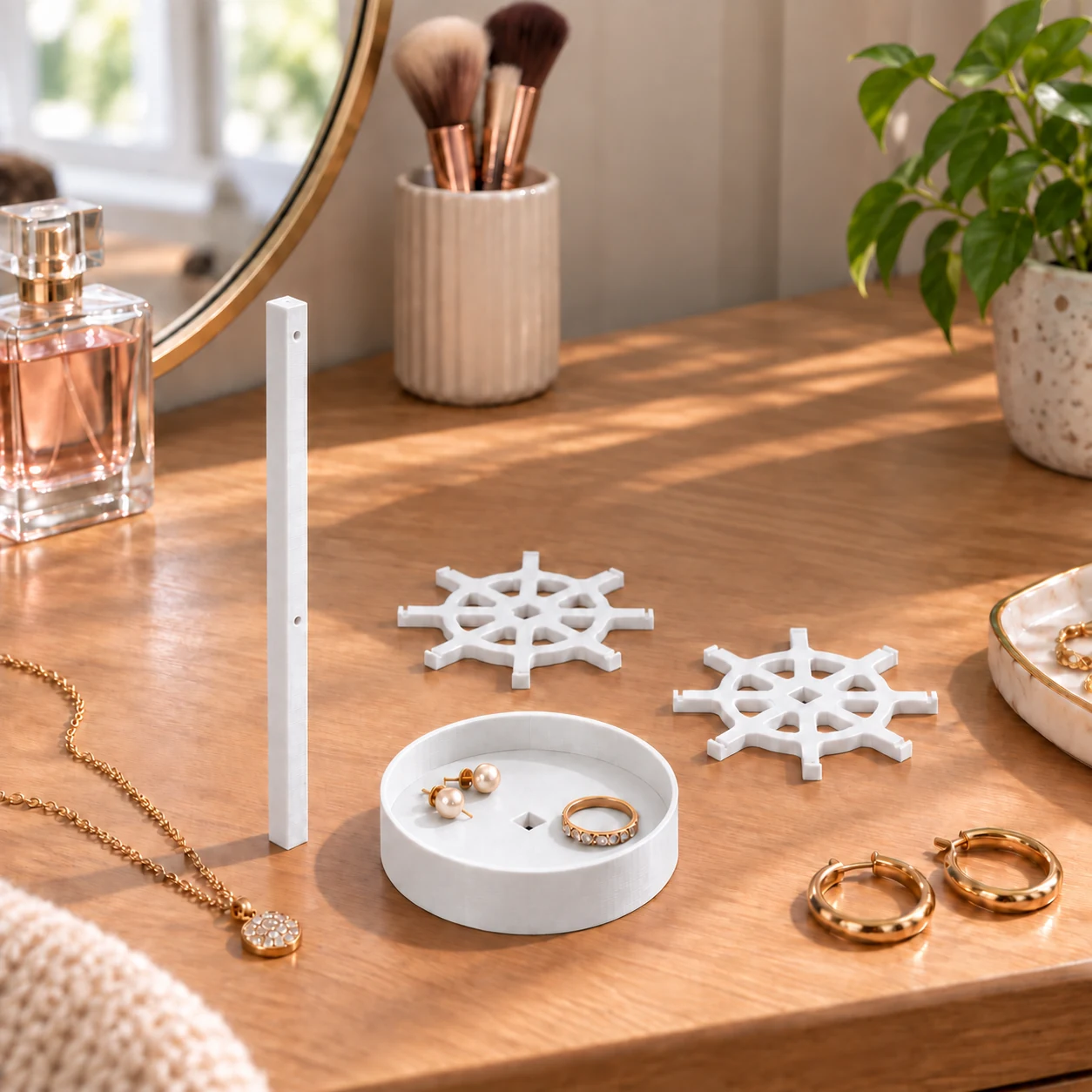 necklaces and rings holder · Blanco · Visualización digital