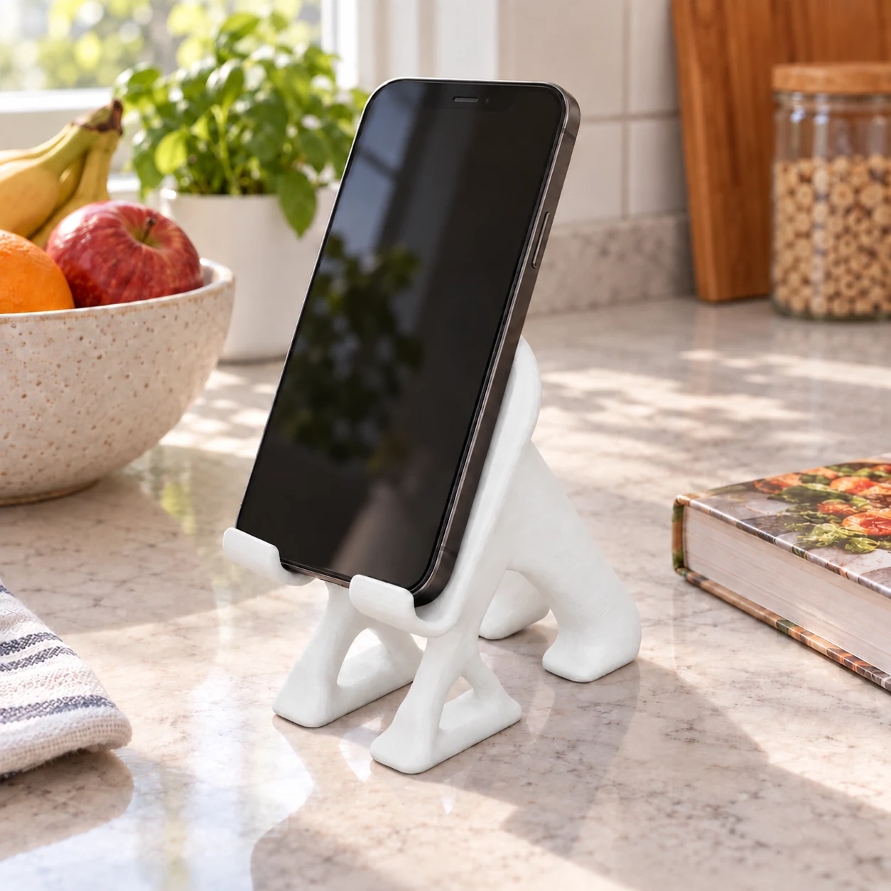 Phone Stand (organic) · Blanco · Visualización digital