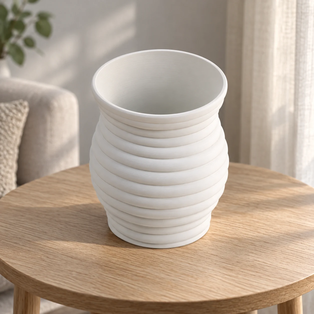 Vase Spiral · Blanco · Visualización digital