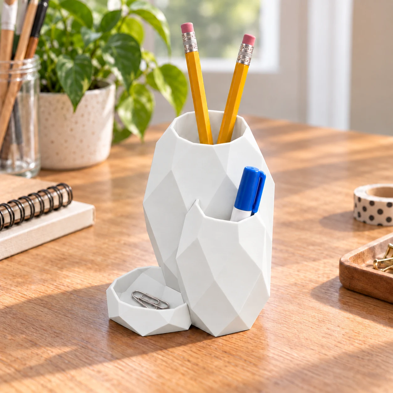Desk Organizer (minimalist) · Blanco · Visualización digital