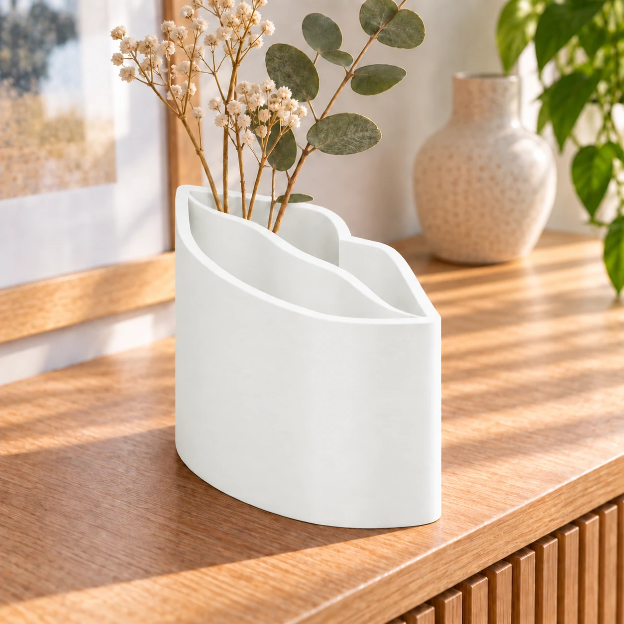 Lips Vase/Pencil Holder · Blanco · Visualización digital