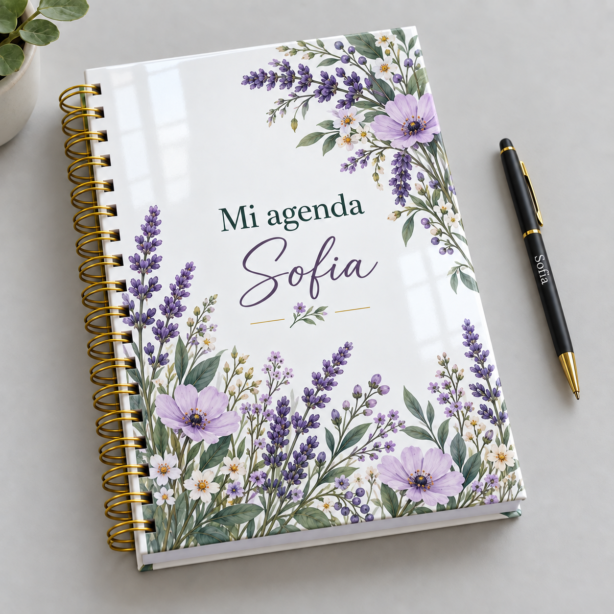 Mockup ilustrativo: Flores silvestres lavanda