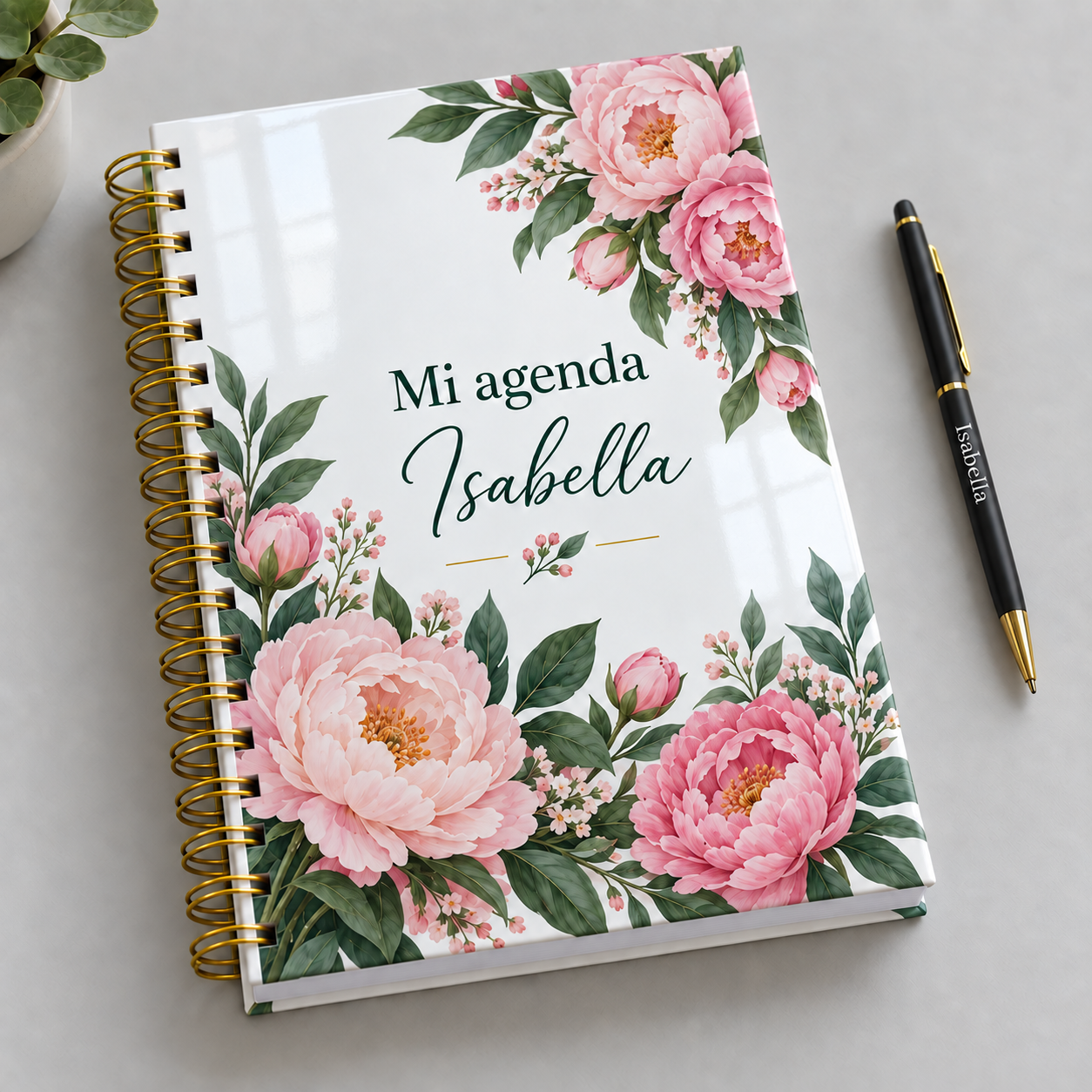 Mockup ilustrativo: Peonias rosadas