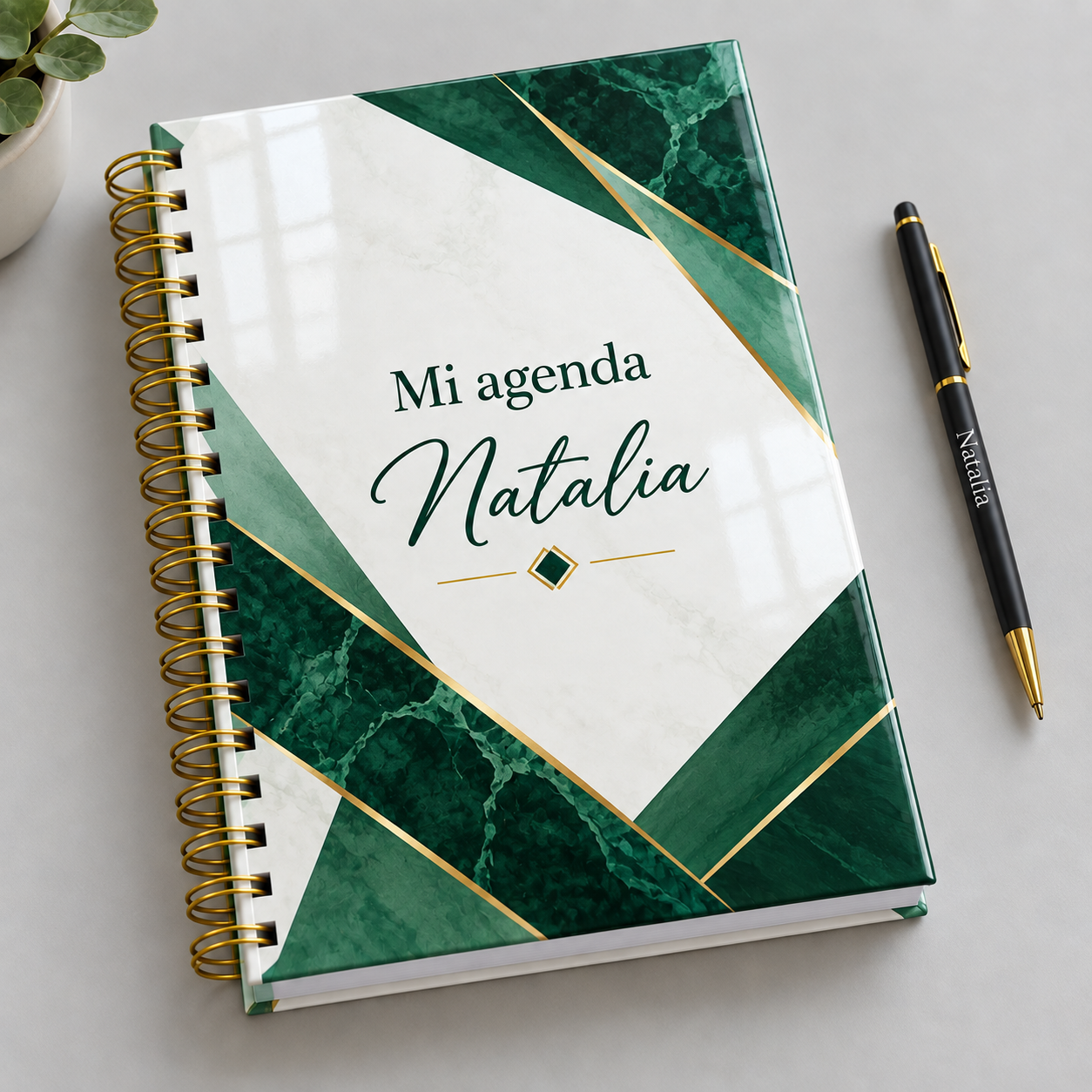 Mockup ilustrativo: Geometria verde esmeralda