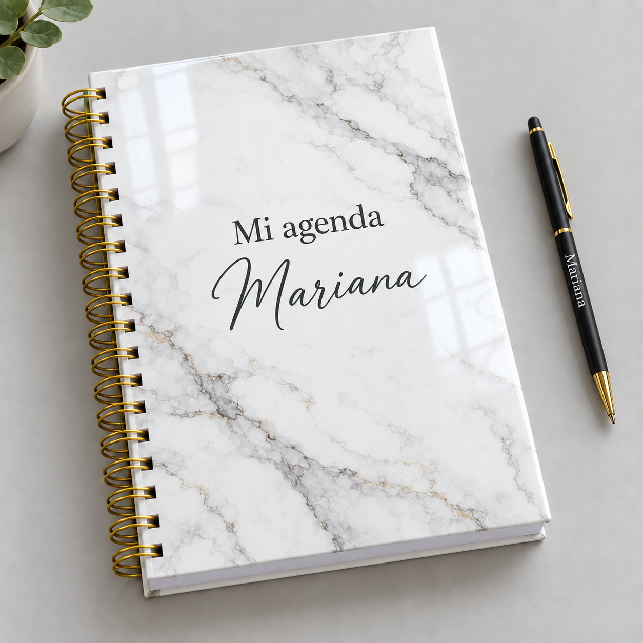 Mockup ilustrativo: Marmol blanco vetas grises