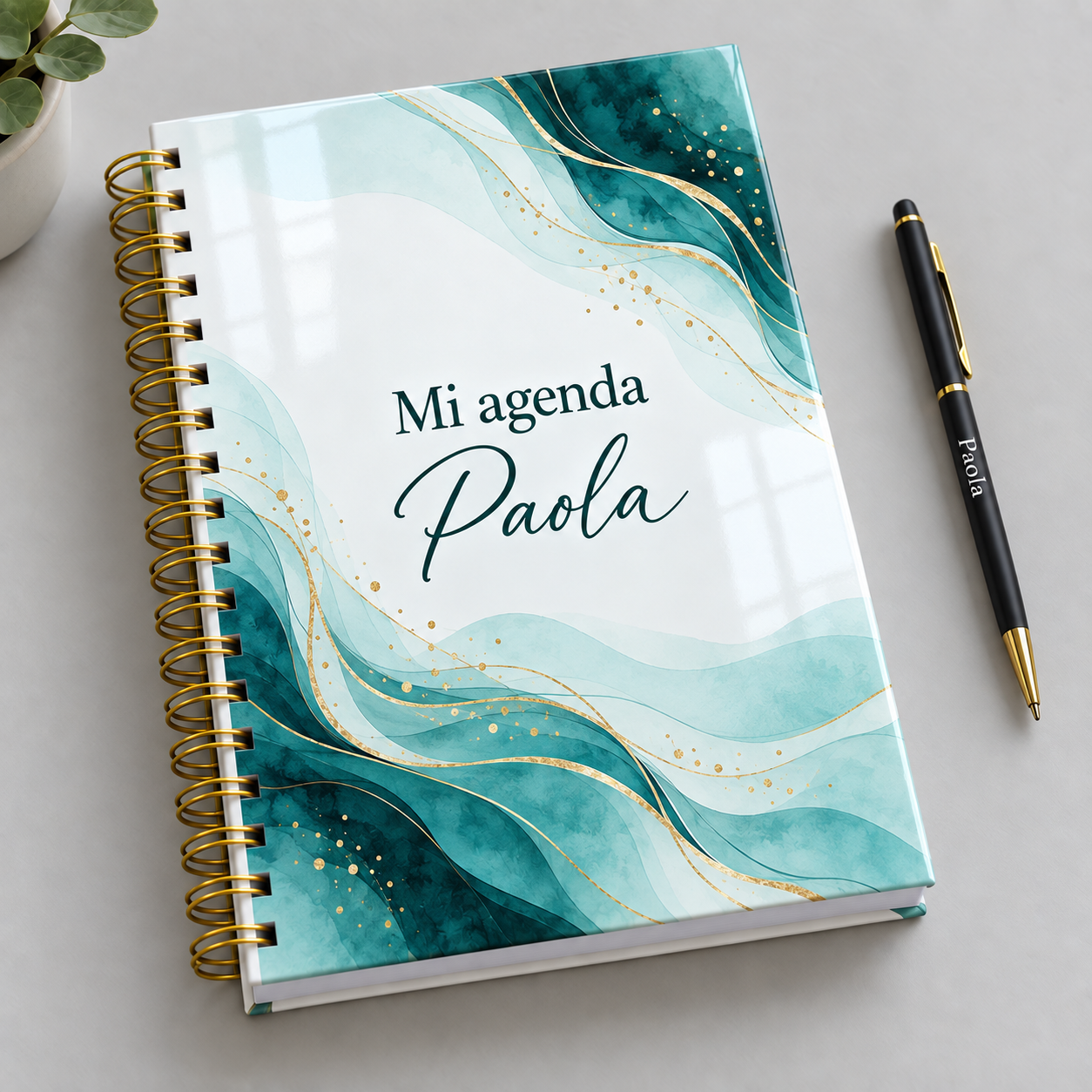 Mockup ilustrativo: Ondas abstractas turquesa