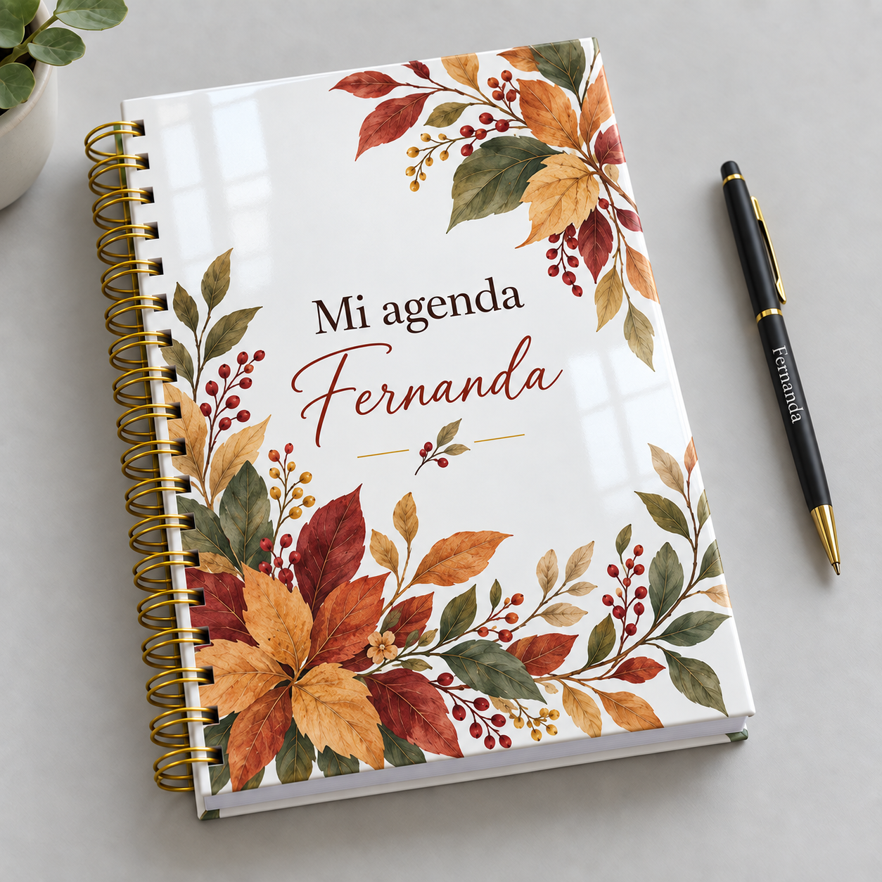 Mockup ilustrativo: Hojas otonales