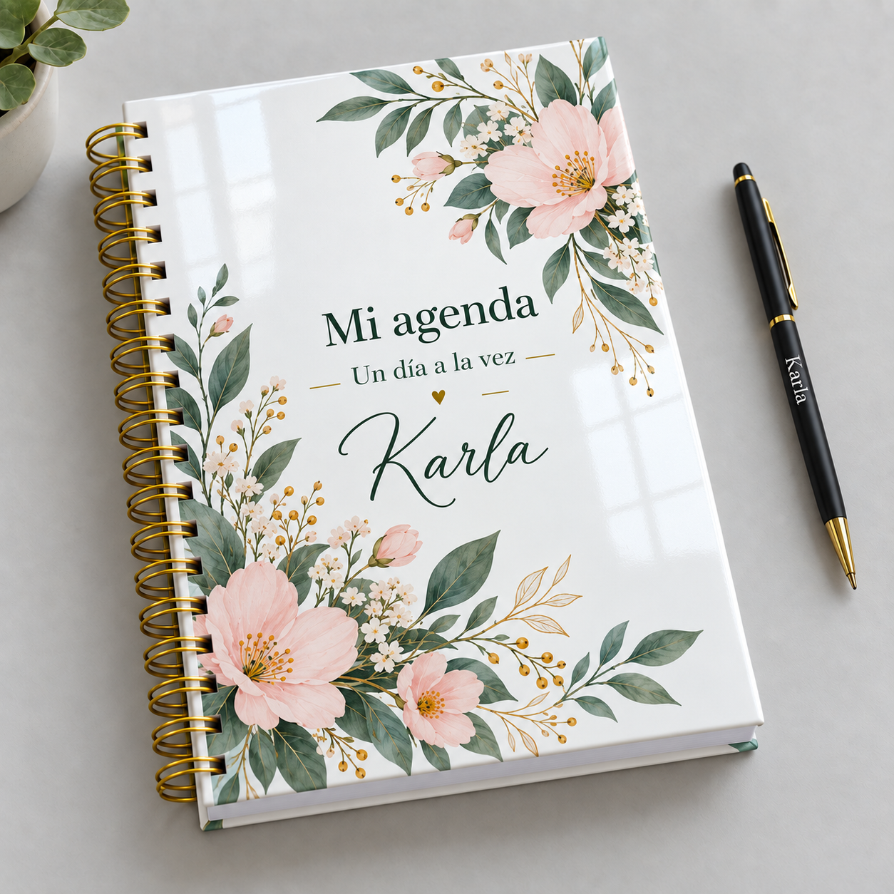 Mockup ilustrativo: Un dia a la vez con flores sutiles