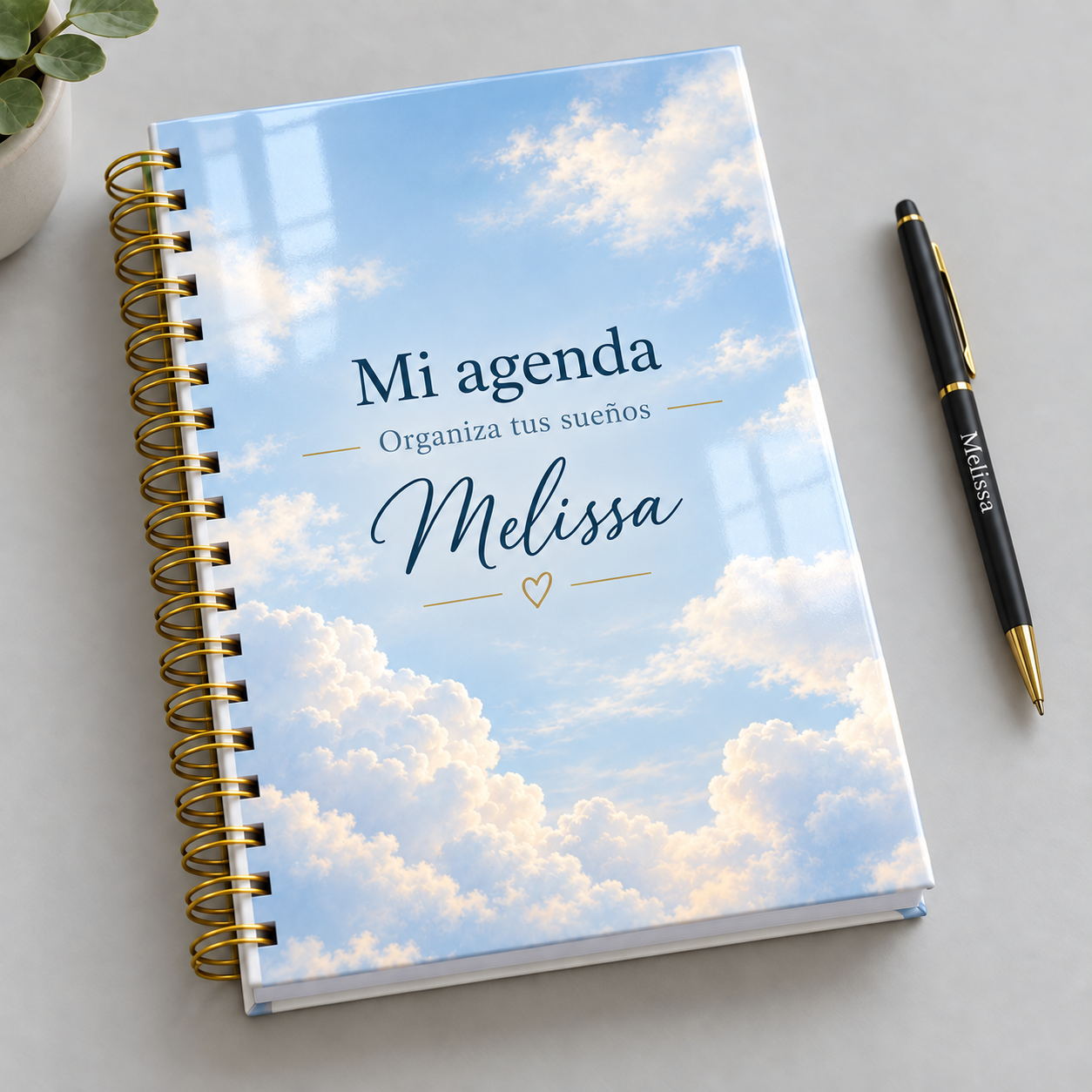 Mockup ilustrativo: Organiza tus suenos con nubes