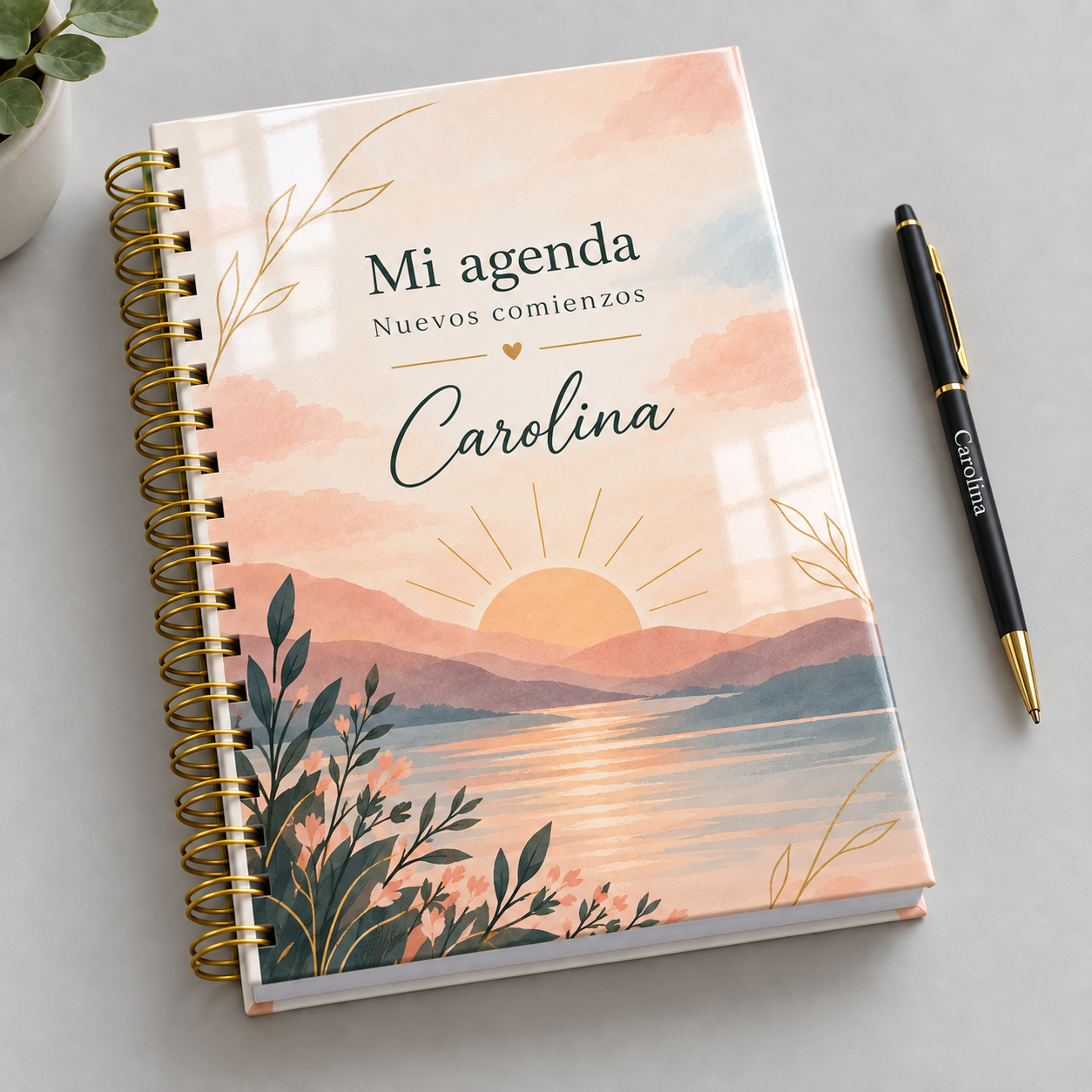 Mockup ilustrativo: Nuevos comienzos con amanecer abstracto