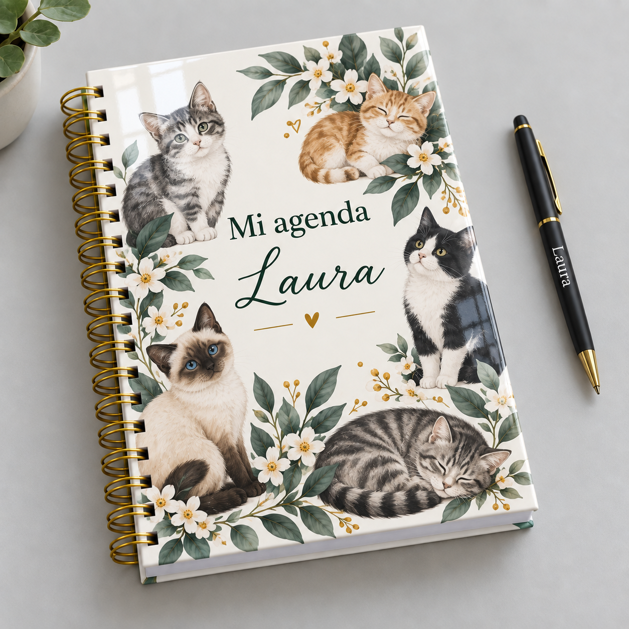 Mockup ilustrativo: Gatos ilustrados originales
