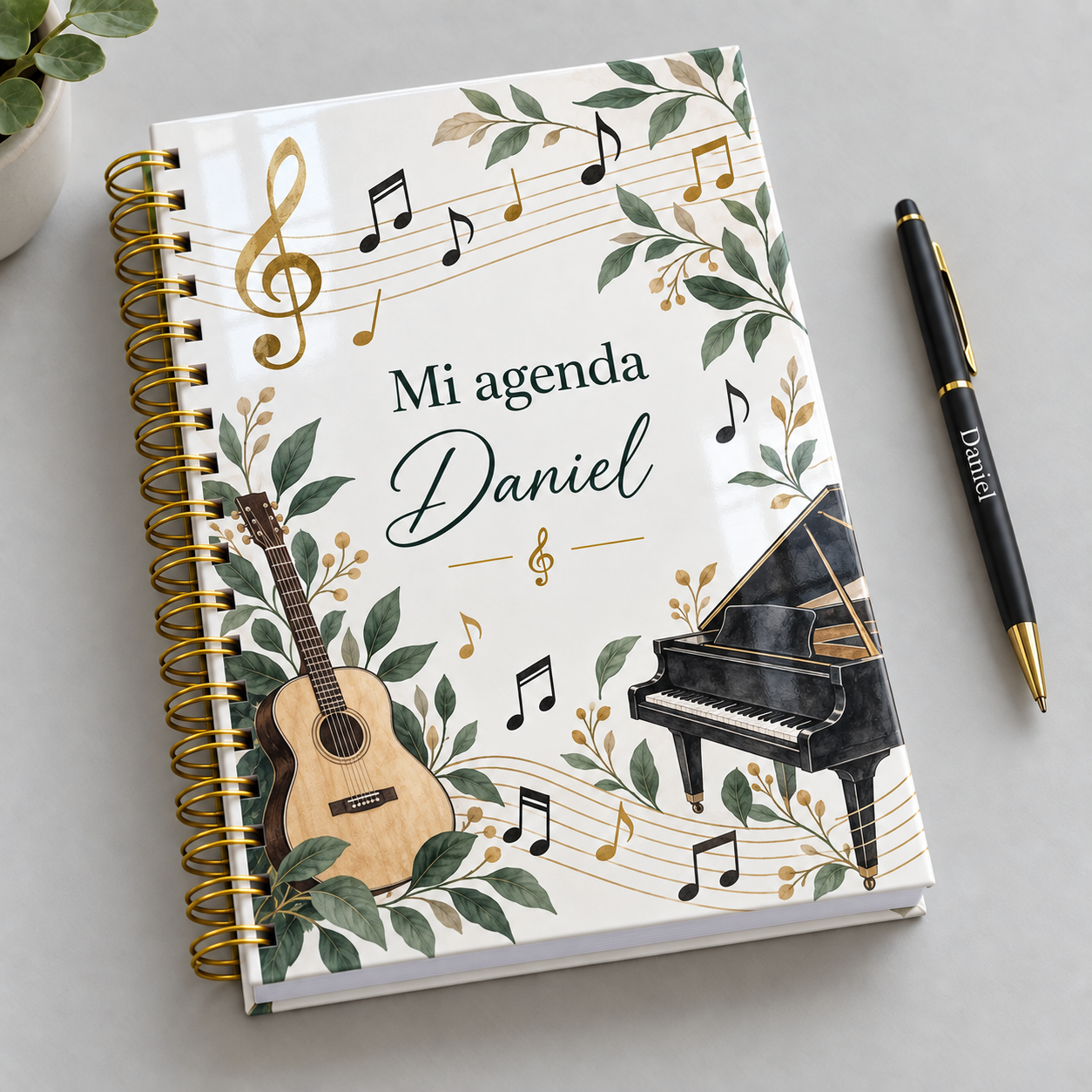 Mockup ilustrativo: Musica con pentagrama original