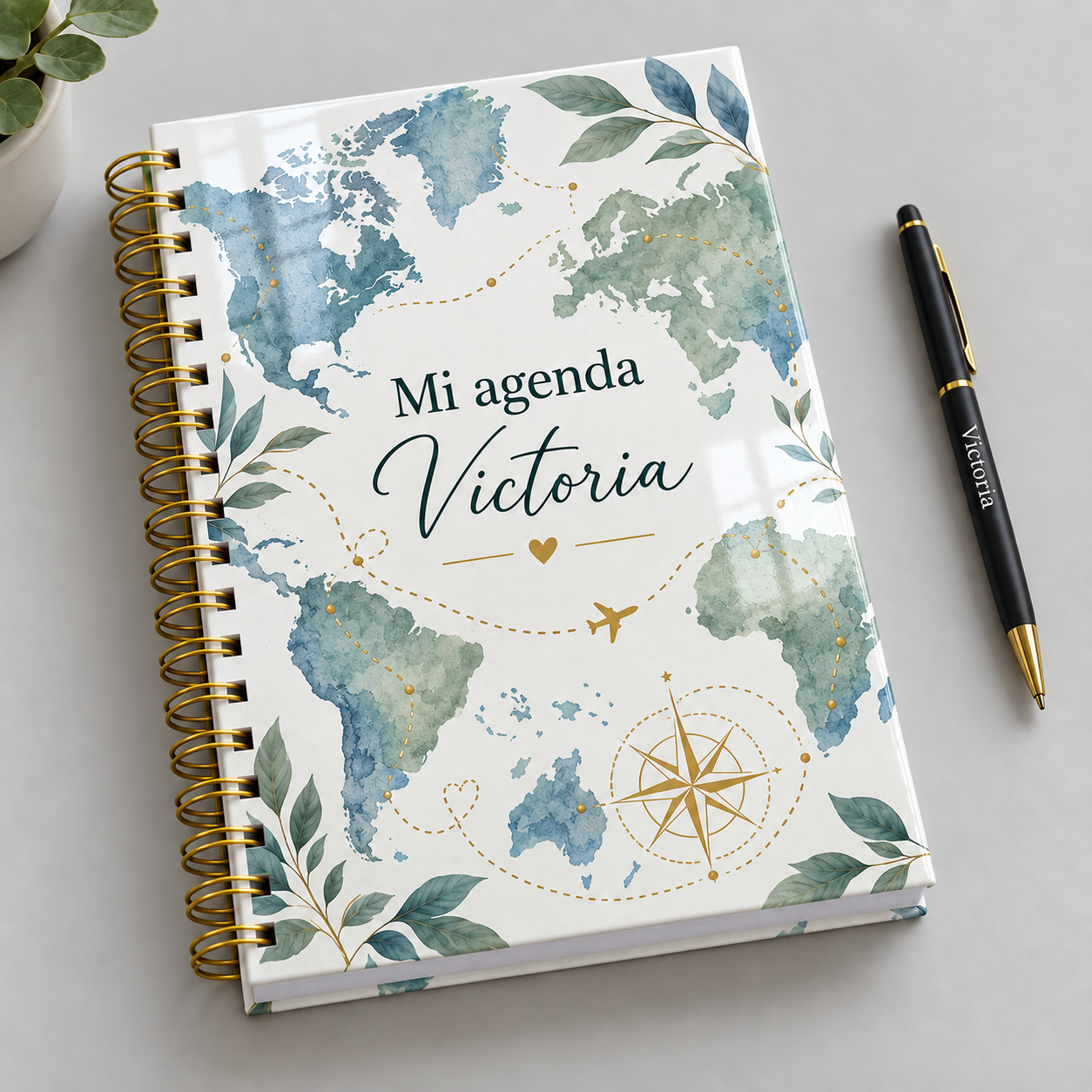Mockup ilustrativo: Viajes con mapa abstracto original