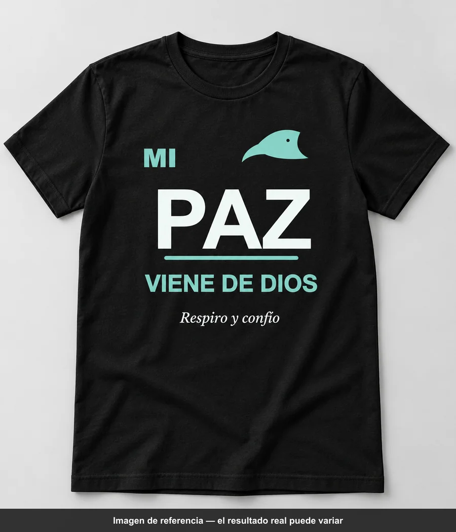 Mockup ilustrativo: MI PAZ VIENE DE DIOS