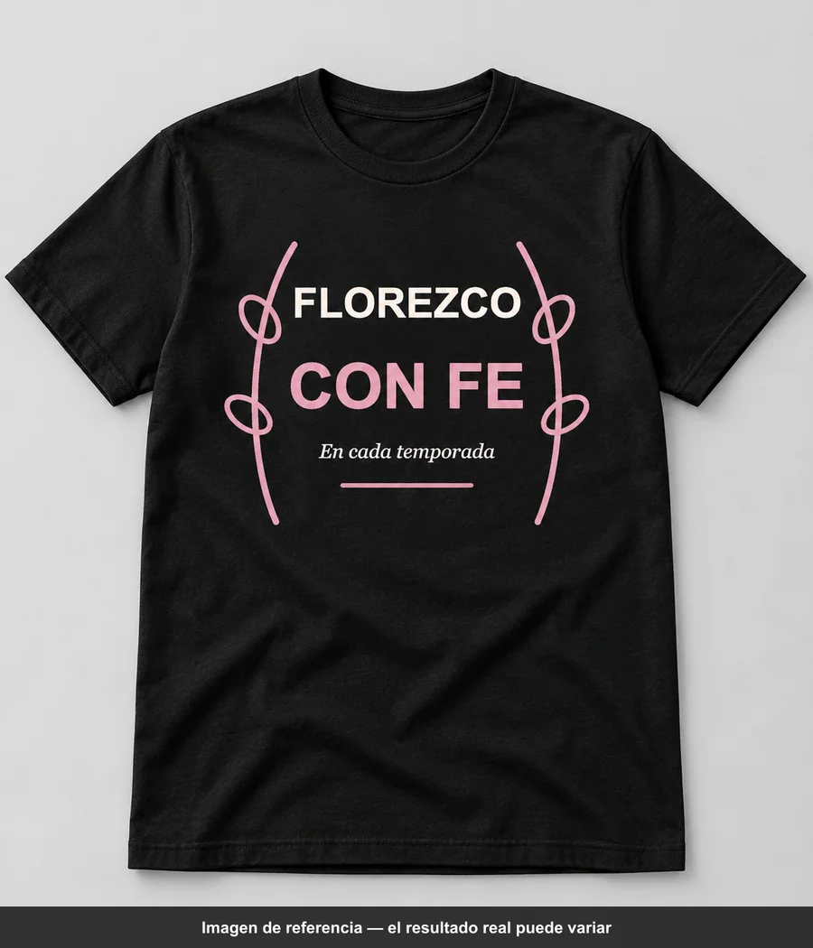 Mockup ilustrativo: FLOREZCO CON FE