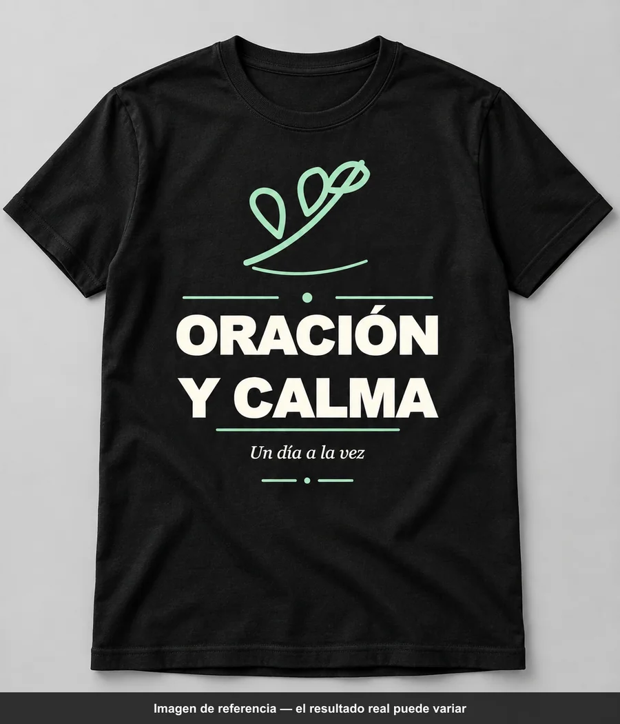 Mockup ilustrativo: ORACIÓN Y CALMA