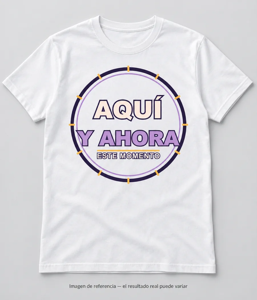 Mockup ilustrativo: Aquí y ahora