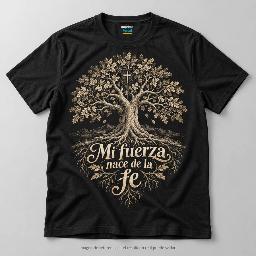 Mockup ilustrativo: Mi fuerza nace de la fe