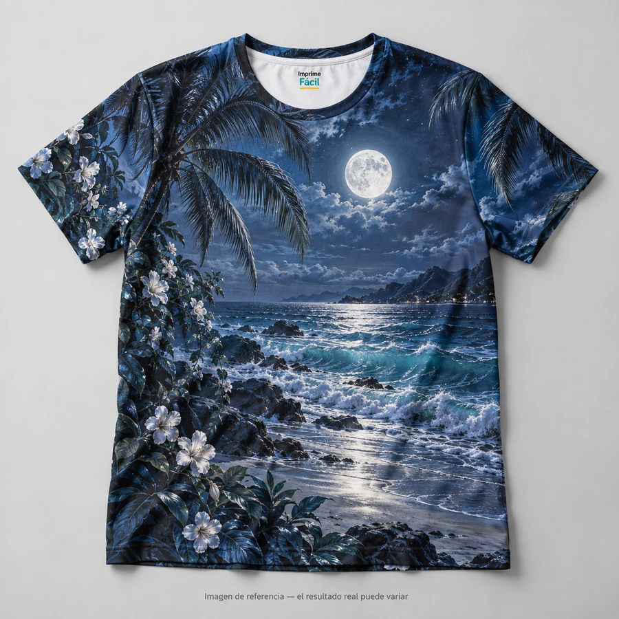 Mockup ilustrativo: Noche en la costa