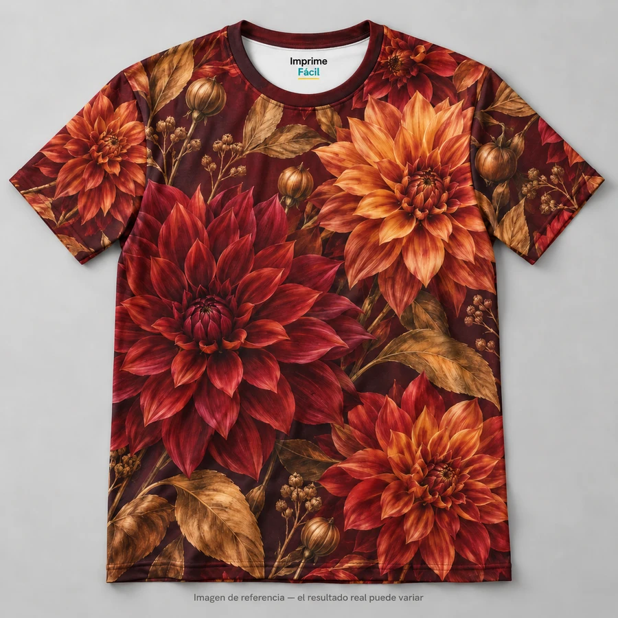 Mockup ilustrativo: Dalias de otoño