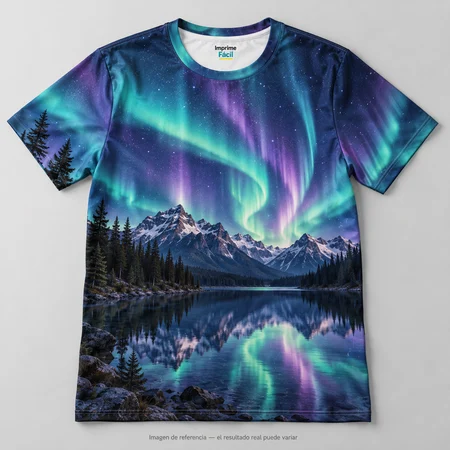 Mockup ilustrativo: Aurora sobre el lago