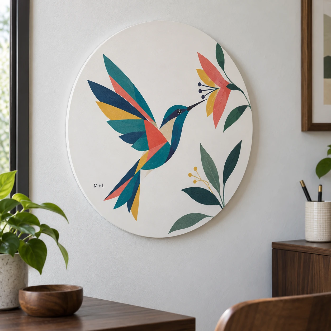 Mockup ilustrativo: Colibrí de papel