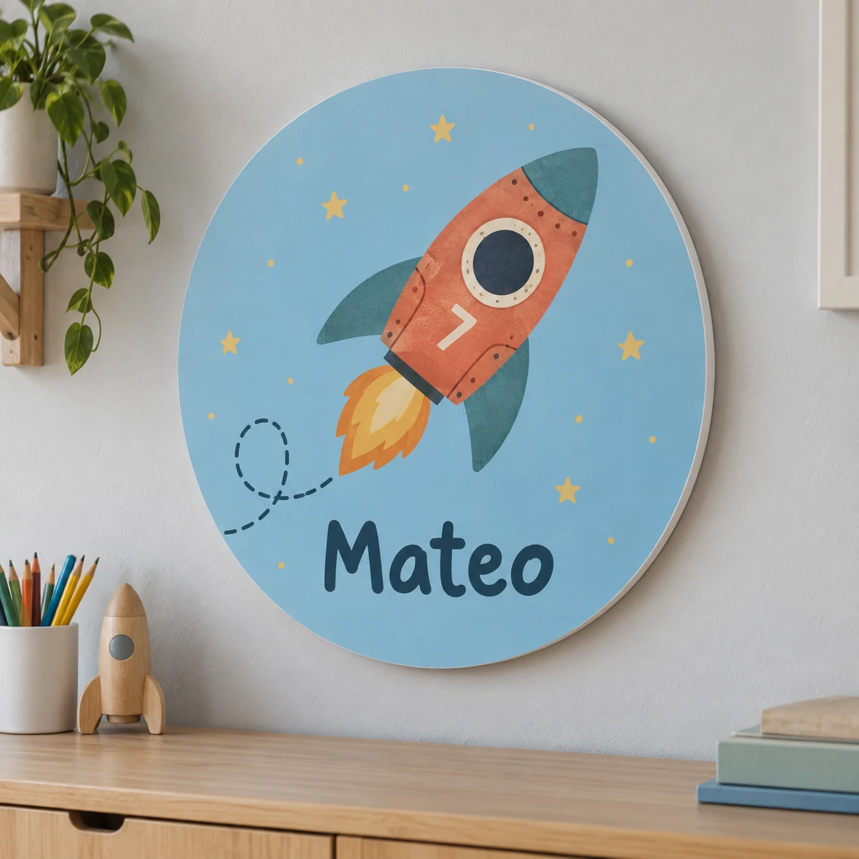 Mockup ilustrativo: Cohete de cartón