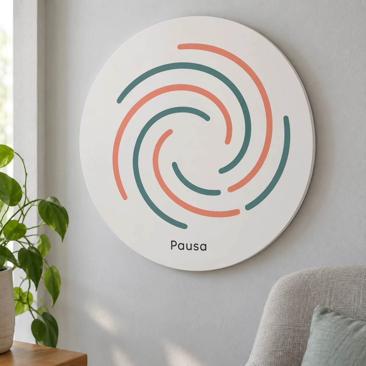Mockup ilustrativo: Espiral serena