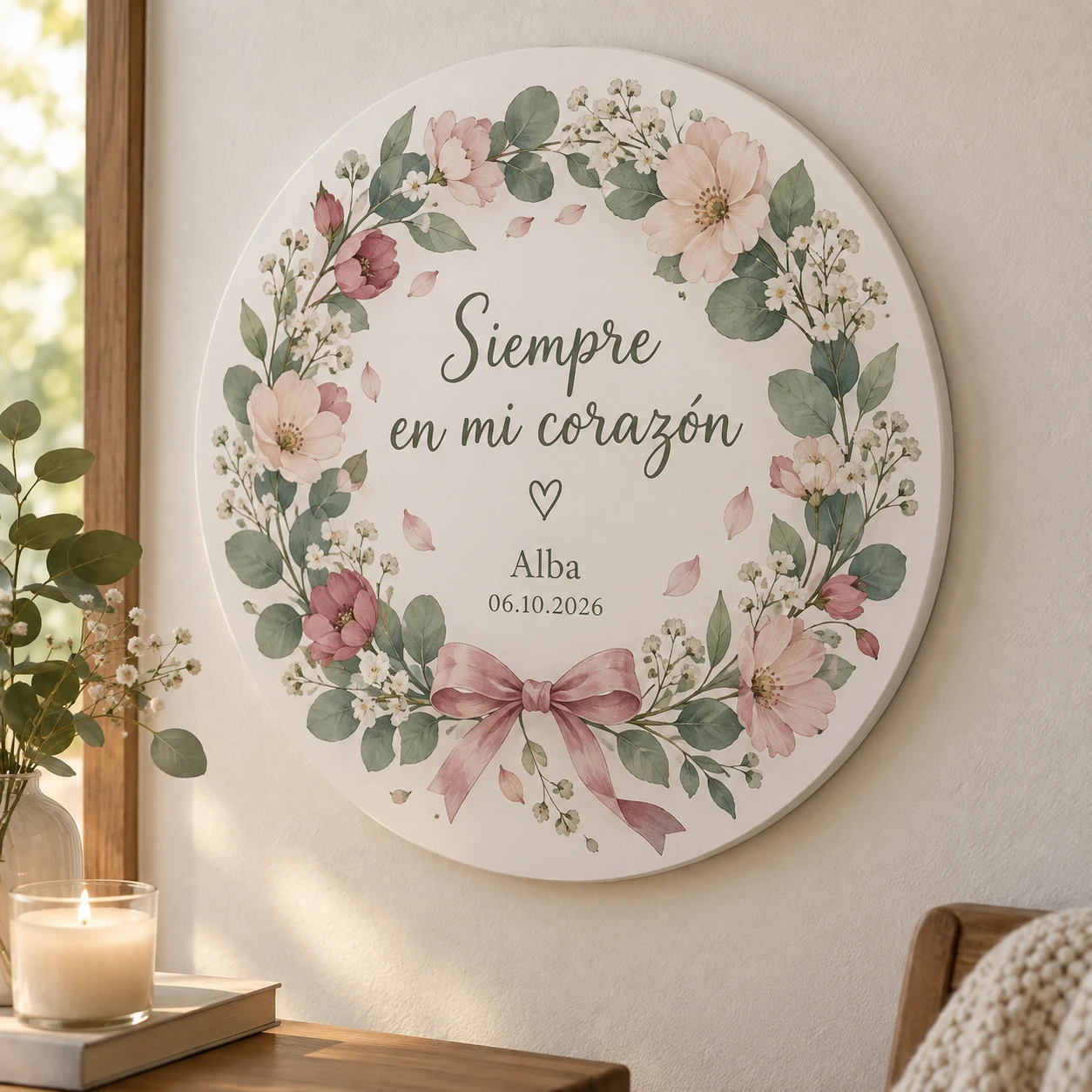 Mockup ilustrativo: Recuerdo en pétalos