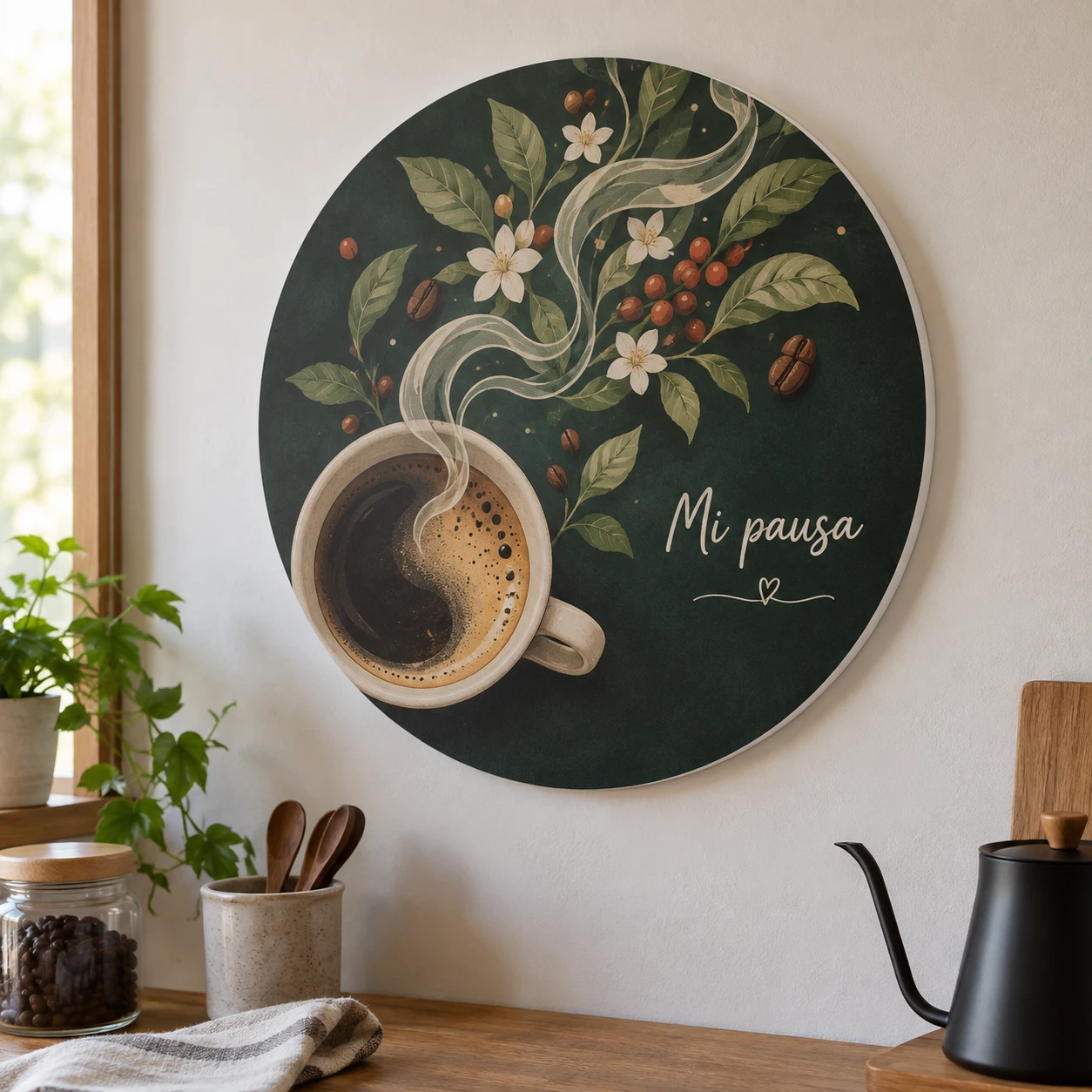 Mockup ilustrativo: Café y pausa