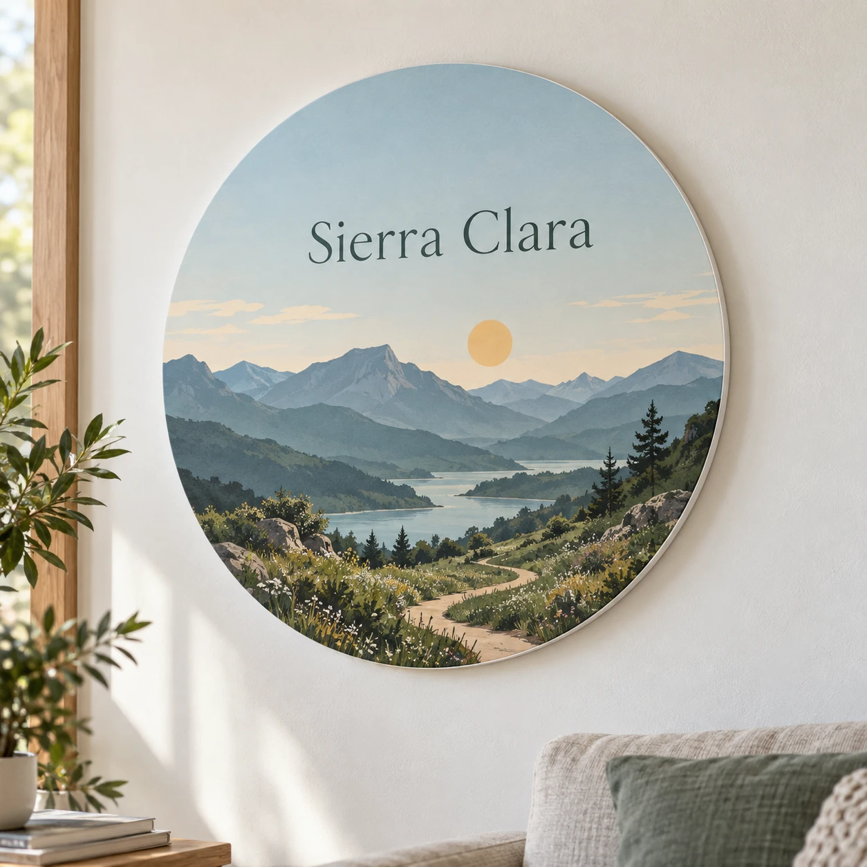 Mockup ilustrativo: Sierra al alba