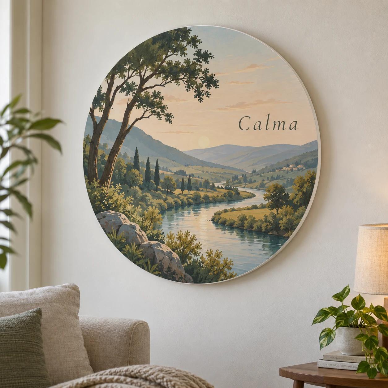 Mockup ilustrativo: Río entre cerros