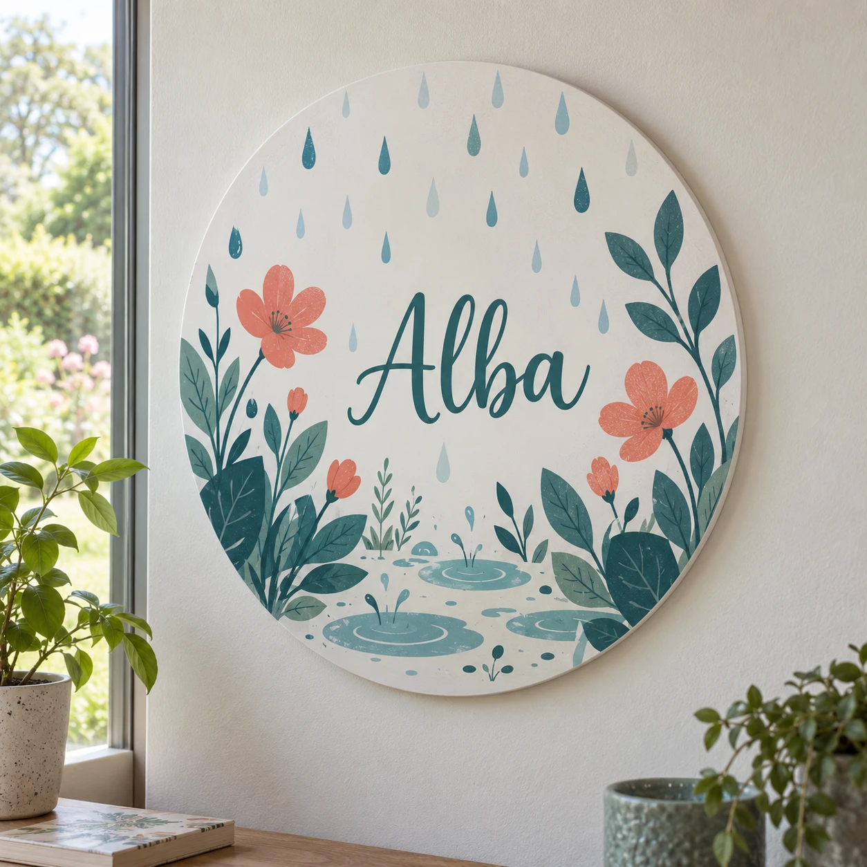 Mockup ilustrativo: Jardín de lluvia