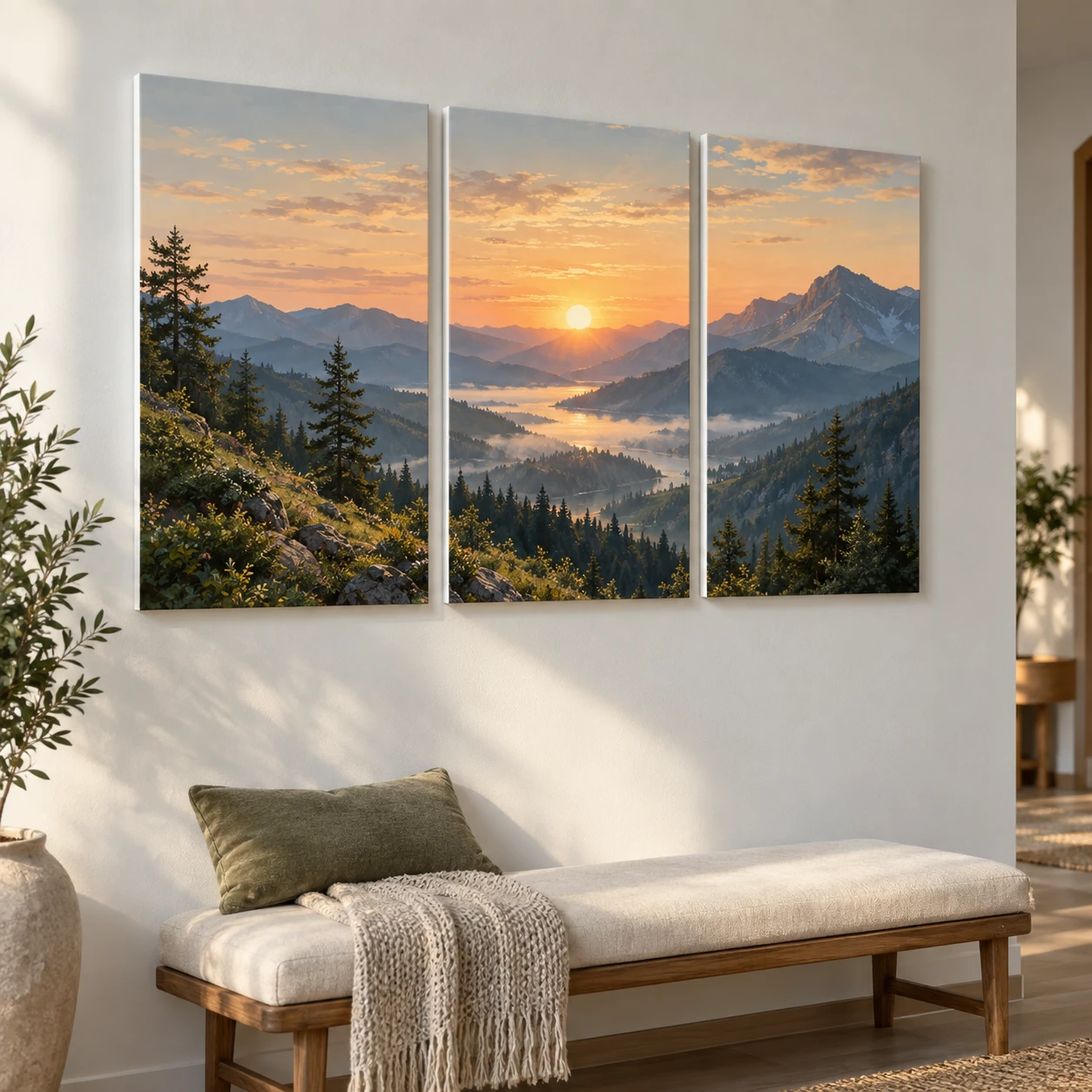 Mockup ilustrativo: Amanecer en la sierra