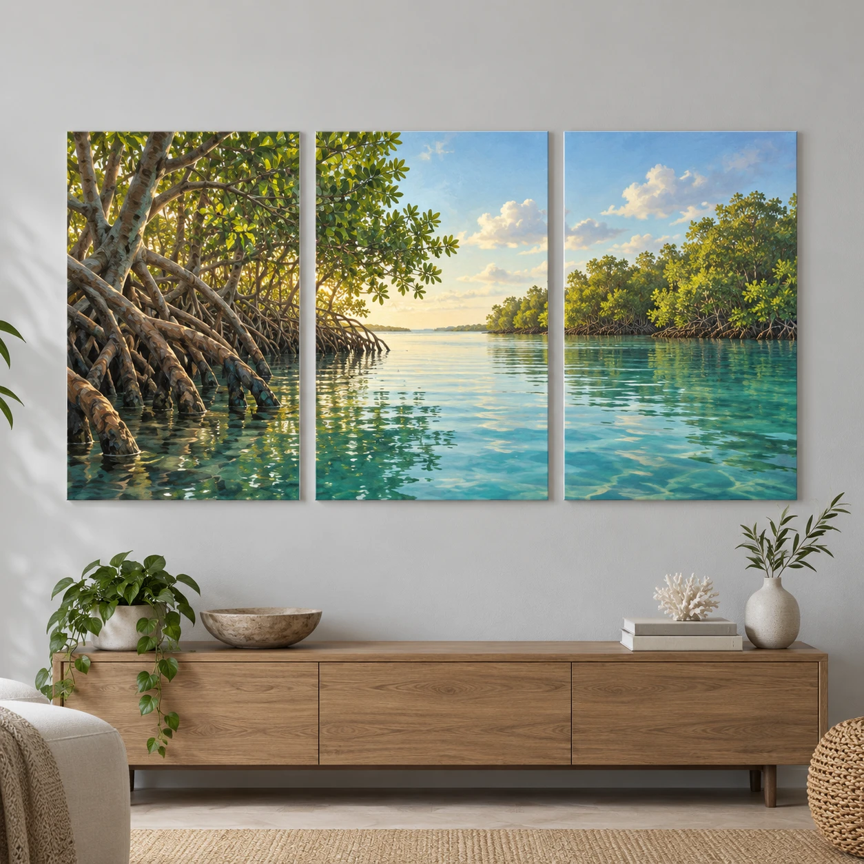 Mockup ilustrativo: Manglar de luz