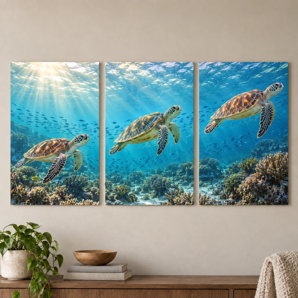 Mockup ilustrativo: Tortugas y corriente