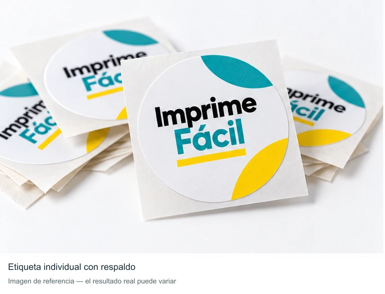 Mockup ilustrativo: Etiquetas adhesivas troqueladas