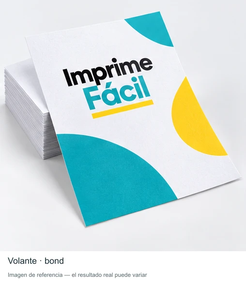 Mockup ilustrativo: Volantes láser