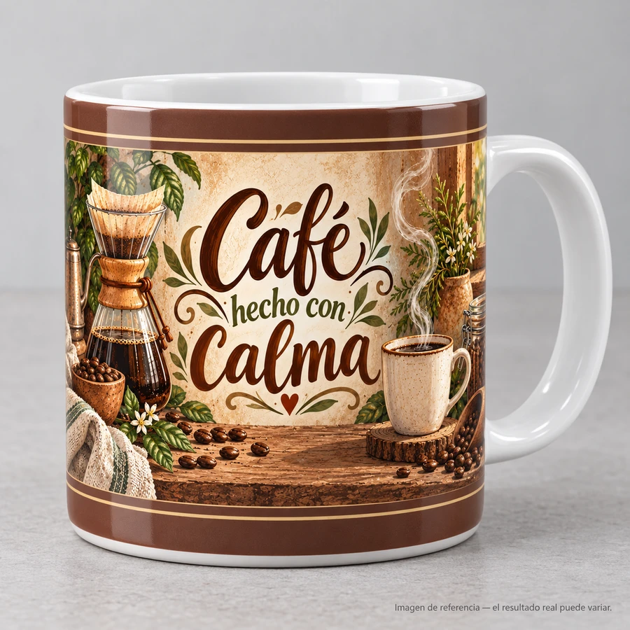 Mockup ilustrativo: Café hecho con calma