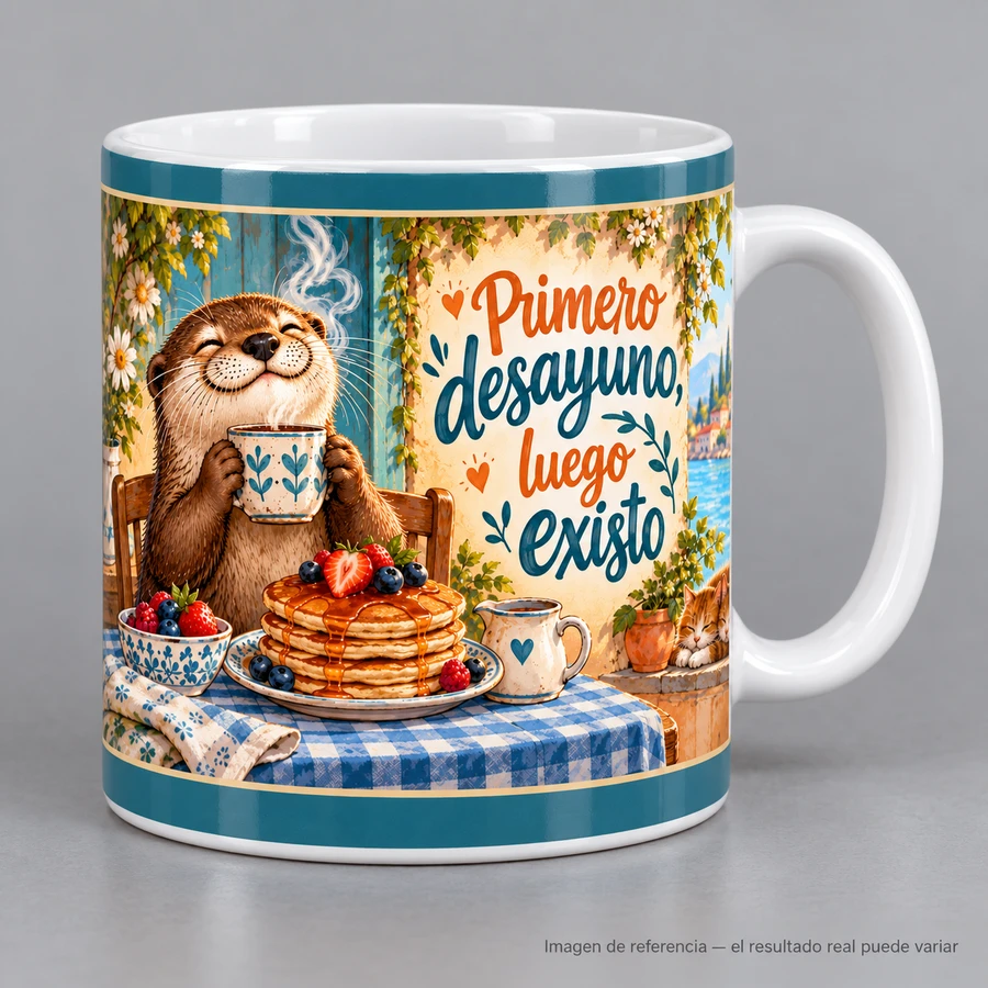 Mockup ilustrativo: Primero desayuno, luego existo