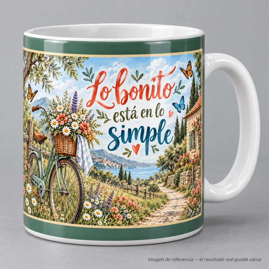 Mockup ilustrativo: Lo bonito está en lo simple