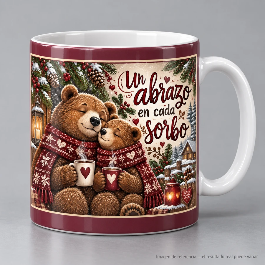 Mockup ilustrativo: Un abrazo en cada sorbo