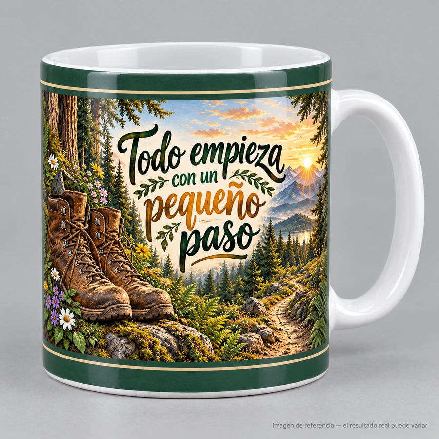 Mockup ilustrativo: Todo empieza con un pequeño paso