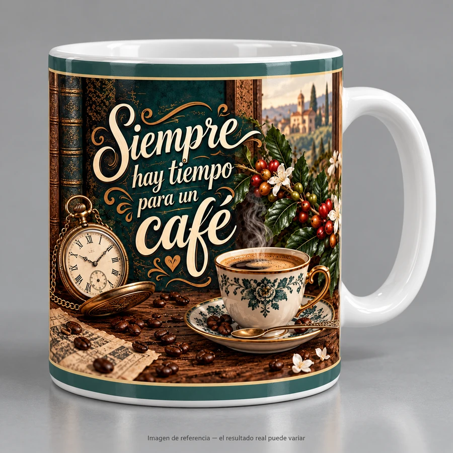 Mockup ilustrativo: Siempre hay tiempo para un café